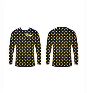T-shirt à manches longues pour homme à pois, col rond, coupe classique, séchage rapide, en polyester tricoté, haut décontracté et sportif - Product Image 1