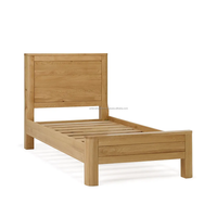 Lit simple rond en teck massif Ardena, design moderne minimaliste durable, meubles de chambre à coucher pour appartement, villa
