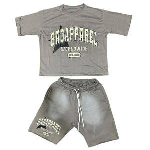 Conjunto de Camisa y Pantalones Cortos Estampados de 2 Piezas para Hombre, Transpirable, Precio Económico, Fabricación al por Mayor de Moda de Verano - Product Image 1