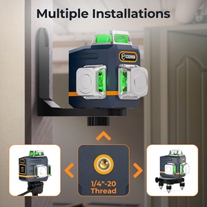 Niveau laser 360° auto-nivelant, W04CG amélioré 4x360 °   Niveau laser Bluetooth pour la construction avec base rotative électrique - Product Image 6