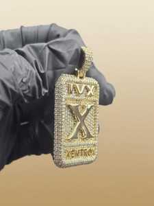 จี้เพชรโมอิสซาไนต์ทรงสี่เหลี่ยมแบบกำหนดเอง ชุบทองคำขาว 925 จี้ฮิปฮอป จี้เพชรโมอิสซาไนต์ VVS แบบกำหนดเองพร้อมตัวอักษรชื่อ - Product Image 6