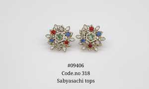 09406Colorful <b>Floral</b> <b>Hoop</b> Earrings Statement Ear Jewelry Mehandi Tone <b>Floral</b> Stud Earrings for Party Wedding Gift - Product Image 2