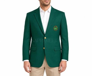 Men's Green Golf <b>Blazer</b> Tournament Sport Coat Classic Champion Style Jacket 2 Button Wool Blend Suit Coat - Product Image 2