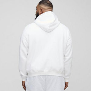 Sweat à capuche zippé en polyester/coton, vierge, écologique, hiver, coupe oversize, unisexe, personnalisable, vente en gros, impression numérique, broderie perlée - Product Image 4