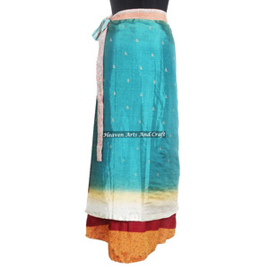 Hippie Bohemia Women Wear Traditional <b>Beach</b> Rapron Women Clothing Wrap Skirt 2 Layer Reversible <b>Magic</b> Silk Saris Wrap Long Skirt - Product Image 5