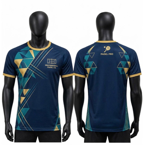 เสื้อแพเดลแบบกำหนดเอง ชุดกีฬาสำหรับมืออาชีพ ผ้าซับเหงื่อ แห้งเร็ว ระบายอากาศได้ดี เหมาะสำหรับการแข่งขันและการฝึกซ้อมแพเดล - Product Image 3