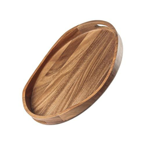 Plateau ovale en bois, plateau rectangulaire en bois, plateau de service, couleur unie, design minimaliste fait main, vaisselle et assiettes - Product Image 5