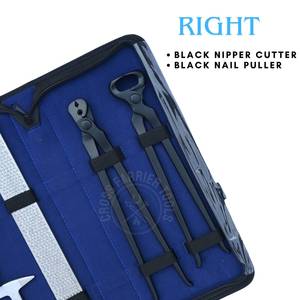 Juego de Herramientas Profesionales para Herrador: Sacapuntas Negro, Cortaúñas para Pezuñas, Pulidor de Acero, Cuchillo de Doble Filo, Lima y Estuche de Rexine - Product Image 5
