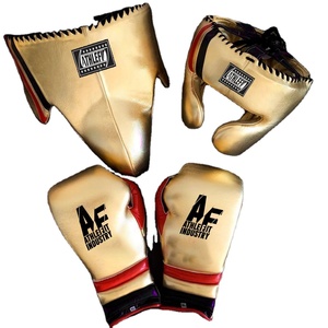 2024 ensemble de sparring en cuir personnalisé professionnel 12oz et 14oz tailles pour gants de poinçonnage d'entraînement sportif garde-tête d'aine - Product Image 1