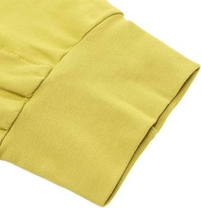 Conjunto Deportivo de Algodón Amarillo para Bebés Niños, Cuello Redondo, Manga Larga, Color Sólido, Estilo Casual para Otoño, Pantalones Largos, Corte Regular - Product Image 2