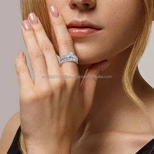 Anillo de boda de Plata de Ley 925 de lujo personalizado para mujer, oro blanco de 14 quilates, VVS, moissanita, diamante, perla, fiestas clásicas - Product Image 4