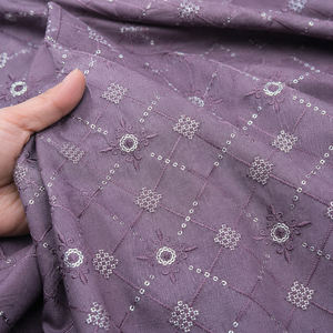 Wholesale <b>Sequin</b> Embroidery Fabric Export Quality Mesh Net Garment Textile For Importers And Bulk Buyers - Product Image 5