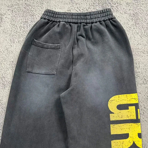 2026 Trend Oversized <b>Baggy</b> Graphic Sweatpants <b>Men</b> Midweight Cotton Wide Leg Streetwear <b>Jogger</b> Pants Mid Breathable Custom Logo - Product Image 2