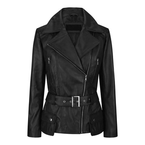 Top Quality Custom Winter Women's <b>Sheep</b> <b>Skin</b> Genuine Leather Breathable Knitted Eco-Friendly Lightweight Motorcycle <b>Jacket</b> - Product Image 1