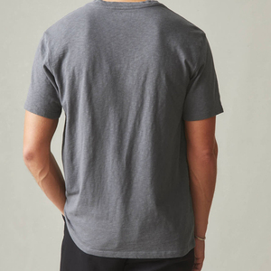 Manufacturer Custom Men's Vintage Distress <b>NO</b> Embroidered Slim Fit Anti-Pilling Knitted Front <b>Logo</b> T-Shirt Sale Price Best - Product Image 5