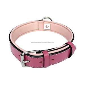 Accessoires de luxe en cuir véritable pour chiens, colliers rembourrés pour chiens, doux au toucher, harnais pour chiens, Adams, vente en gros, fabrication internationale - Product Image 1