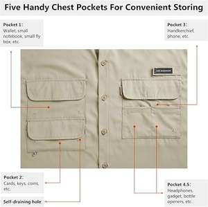 เสื้อเชิ้ตตกปลาคุณภาพสูงสำหรับผู้ชาย UPF 50 แขนสั้นแบบติดกระดุมสำหรับกิจกรรมกลางแจ้ง - Product Image 3