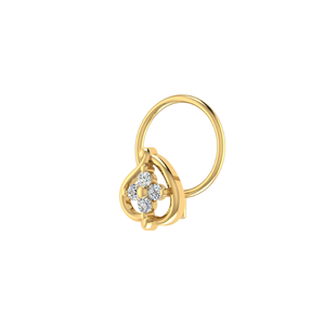 Bijou de piercing en or 14 carats Ajretail, design floral à pétales courbés, clou de nez ethnique pour femme, 0,104 g - Product Image 4