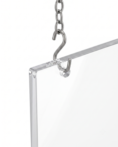 Porte-affiche élégant en acrylique à cadre transparent avec chaîne suspendue Présentoir de présentation élégant pour les bureaux, les magasins et les paramètres de la maison - Product Image 3