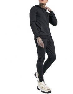 High Quality Men's Muscle Hoodie Bomb & Skinny Jogger Black Tracksuits - Product Image 1