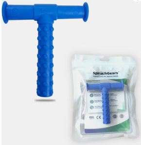 Medilab India Blue Hard <b>Silicone</b> Dotted Chewing <b>Tube</b> Tool for Autism Speech and Oral Motor Therapy - Product Image 1