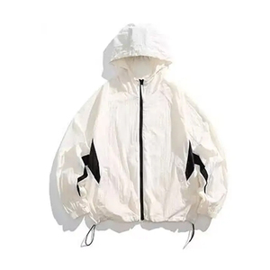 Vestes coupe-vent d'hiver fines à capuche personnalisées, faible MOQ, patchwork, marque privée, vêtements de sport, mode urbaine - Product Image 4