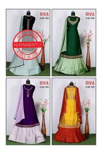 Conjunto de Lehenga, Top y Dupatta de Alta Calidad para Fiestas, en Satén Georgette con Bordado Jari, a Precio de Mayoreo - Product Image 3