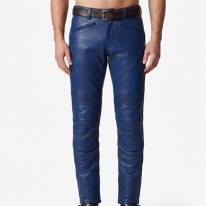 Pantalon de motard en cuir premium pour homme, taille mi-haute élastique, séchage rapide et respirant, personnalisable pour la course et le tourisme - Product Image 1