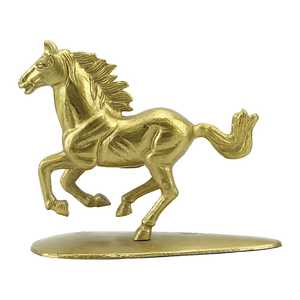 Jaffs Exports Golden Horse Figurine Sculpture Aluminium Handmade Modern Artistic Tabletop Decor Eco-Friendly Home Office - Product Image 1