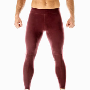 Leggings de compression pour hommes à taille élastique, couleurs personnalisées, longueur intégrale, vêtements de fitness, service OEM en gros - Product Image 1