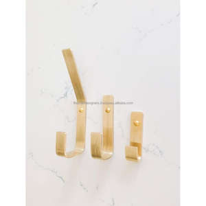 Crochets à manteaux en laiton naturel, ensembles cadeaux, crochets décoratifs de luxe faciles à monter, articles de quincaillerie - Product Image 3