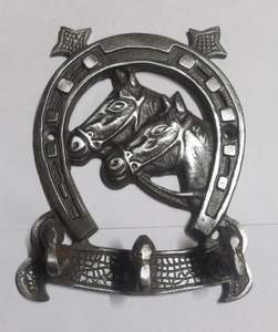 Porte-manteau antique en fonte de fer rustique, porte-clés et crochets de rail - Product Image 2