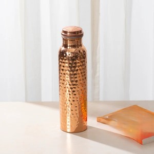 Matte Finish <b>Copper</b> <b>Water</b> <b>Bottle</b> Modern Style Drinking <b>Bottle</b> for Daily Use Travel Office and Gifting Use - Product Image 3