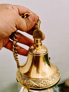 Campana Colgante de Latón Pulido y Chapado en Oro para Decoración Espiritual del Hogar, Templo o Jardín - Product Image 5