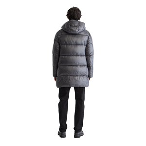 Men's Long Hooded Down Puffer Jacket Windproof <b>Thick</b> <b>Winter</b> <b>Coat</b> Solid Color Casual Zipper Closure Regular Fit - Product Image 4