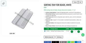 Bandeja de clasificación de cuentas blanca de 7 x 4 pulgadas, herramientas de joyería, herramientas para hacer joyas, organizador de cuentas, herramientas manuales |   N.º de artículo GS-95 - Product Image 3