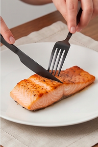 Ensemble de couverts en acier inoxydable noir mat, fabriqué à la main, pour la salle à manger, la cuisine, les mariages et les fêtes - Product Image 2