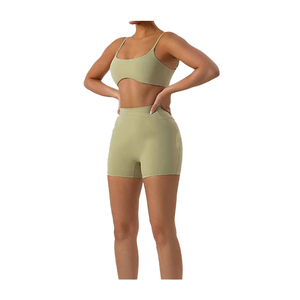 Ensemble de soutien-gorge de sport respirant en Spandex/Nylon de haute qualité pour femme, avec logo personnalisé sur le devant, idéal pour le fitness et le yoga – Meilleur style - Product Image 2
