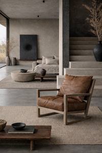 Fauteuil de salon de luxe avec coussin en lin |   Fauteuil de détente en bois moderne pour hôtel et maison |   Fauteuil d'appoint minimaliste pour salon - Product Image 4