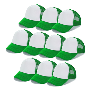 Gorra Trucker Unisex Verde Neón y Blanca de 6 Paneles con Malla, Ajustada, Estilo Béisbol, Casual, Color Sólido, para Adulto, con Bloques de Color y Perlas - Product Image 6
