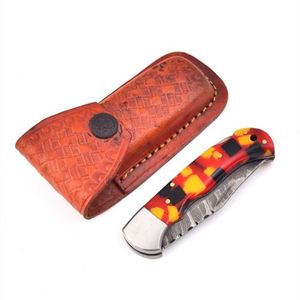 Cuchillos Plegables Clásicos Hechos a Mano con Hoja de Patrón Damasco, Mango Ergonómico de Hueso, Empuñadura de Metal Pulido, Herramienta de Bolsillo Compacta - Product Image 4