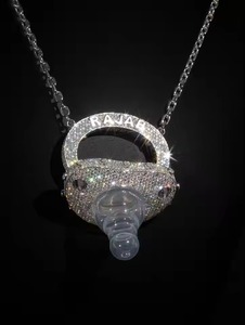 Cadena de Plata de Ley 925 con Diamantes de Imitación para Colgante de Chupete, para el Hijo Mayor, Estilo Hip Hop Rapper Bling - Product Image 3