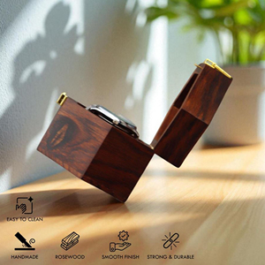 Caja de Madera para Relojes, para 2 Relojes, Estuche de Almacenamiento de Madera para Viajes, para 4 Relojes, de AYAANS - Product Image 4