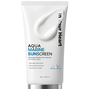 [In Your Heart] Crème solaire AquaMarine pour le visage, soin solaire pour une protection UV quotidienne, formule hydratante et nourrissante pour la peau - Product Image 3