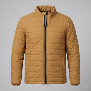 Custom Logo <b>Men</b> <b>Lightweight</b> Puffer <b>Jacket</b> Contrast <b>Black</b> Zipper Quilted Winter Bubble Coat Blanks - Product Image 6