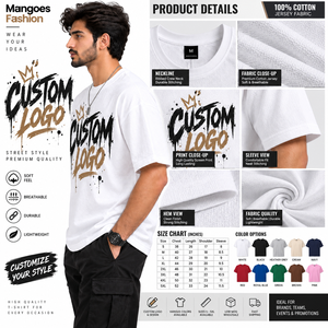 เสื้อยืดคอกลมแขนสั้นสีเขียวสำหรับผู้ชาย ผ้าฝ้าย 100% ทรงโอเวอร์ไซส์ สไตล์ลำลอง ผ้าเจอร์ซีย์ถัก ปักโลโก้ด้านหน้า เป็นมิตรกับสิ่งแวดล้อม 220 - Product Image 6