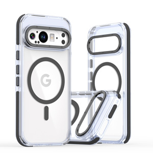 Étui de téléphone transparent en TPU PC pour Google Pixel avec anneau magnétique et prise en charge de la charge sans fil - Product Image 3