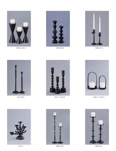 Portavelas de Metal Dorado de Último Diseño, con 6 Brazos y Pilares Negros, Estilo Moderno, para Velas de Té, Navidad y Pascua - Product Image 6