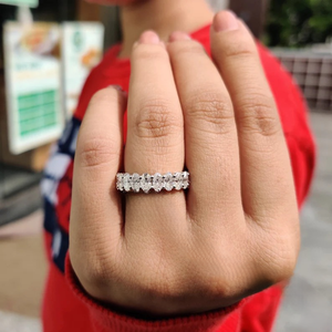 แหวนหมั้นเพชรทรงรีสำหรับผู้หญิง Aniva ทองคำขาว 14k เพชรเพาะเลี้ยงในห้องปฏิบัติการ น้ำหนัก 3.30 กรัม พร้อมใบรับรอง IGI ขายส่ง - Product Image 2