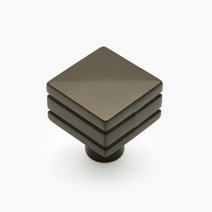 <b>Decorative</b> Square Brass Cabinet <b>Knob</b> Modern Design Ergonomic Grip Durable Kitchen <b>Drawer</b> Handle Matte Finished Universal Fit - Product Image 2